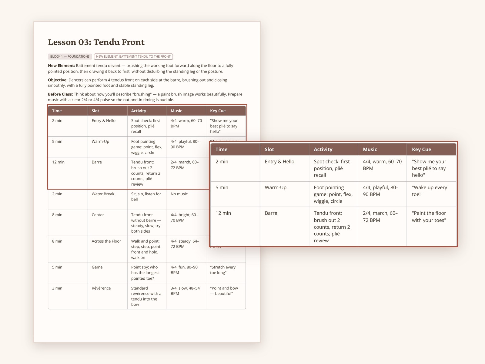 Lesson page preview